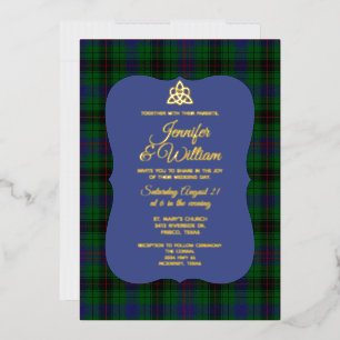 Invitation En Aluminium Mariage à carreaux tartan du clan Davidson 