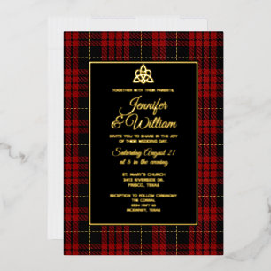 Invitation En Aluminium Mariage à carreaux tartan du clan MacQueen 