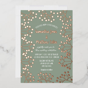 Invitation En Aluminium Mariage à huile d'or vert de la respiration du béb