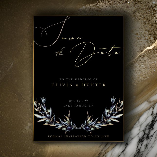 Invitation En Aluminium Mariage à la Branche d'Olivier Enregistrer la Date (Créateur téléchargé)