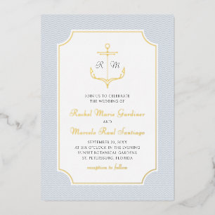 Invitation En Aluminium Mariage à l'Ancre Nautique