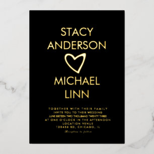 Invitation En Aluminium Mariage à main ouverte moderne Pressé 