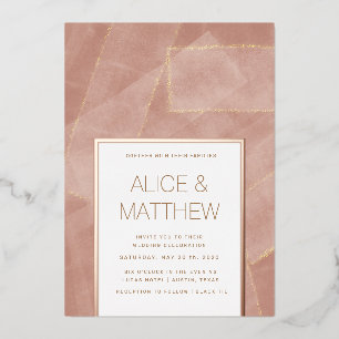 Invitation En Aluminium mariage abstrait d'or brillant moderne