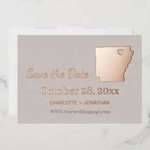Invitation En Aluminium Mariage Arkansas Enregistrer La Date Rose Or