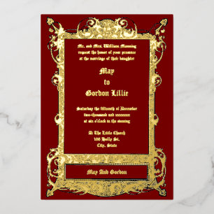 Invitation En Aluminium Mariage Art Nouveau Orné Vintage 1913