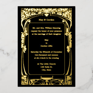 Invitation En Aluminium Mariage Art nouveau vintage