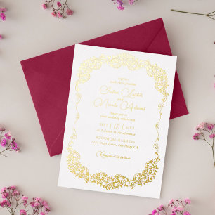 Invitation En Aluminium Mariage Artistique Botanique Floral Paisley de Lux