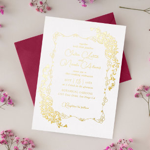 Invitation En Aluminium Mariage Artistique Botanique Floral Paisley de Lux