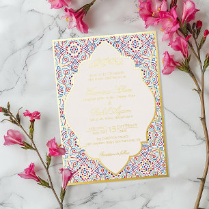 Invitation En Aluminium Mariage artistique islamique Mihrab persan