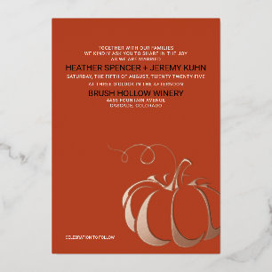 Invitation En Aluminium Mariage au goût de citrouille épicée