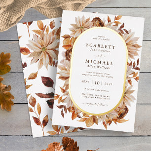 Invitation En Aluminium Mariage Automnal Élégant