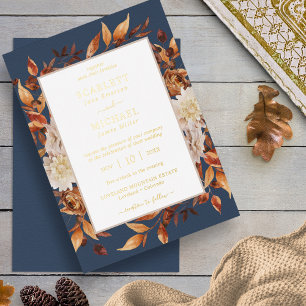 Invitation En Aluminium Mariage aux feuilles élégantes