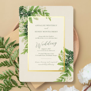 Invitation En Aluminium Mariage aux Fougères en Fleurs