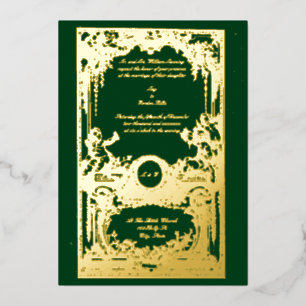 Invitation En Aluminium Mariage baroque rococo français vintage 1755