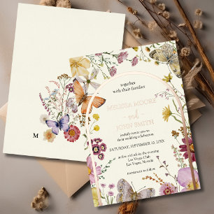 Invitation En Aluminium Mariage Bohème aux Fleurs Sauvages