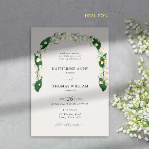 Invitation En Aluminium Mariage bohème chic aquarelle vallée du lys or