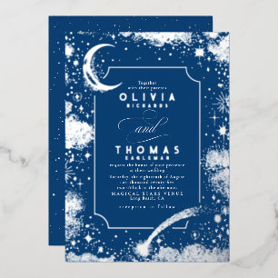 Invitation En Aluminium Mariage bohème sous le croissant de lune mystique 