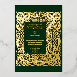 Invitation En Aluminium Mariage Bordure Nœuds Celtiques Viking Vintage