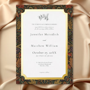 Invitation En Aluminium Mariage Botanique Automnal Élégant et Vintage dans