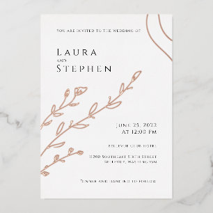 Invitation En Aluminium Mariage botanique élégant moderne