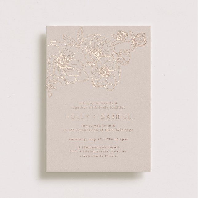 Invitation En Aluminium Mariage Bouquet Anémone (Créateur téléchargé)