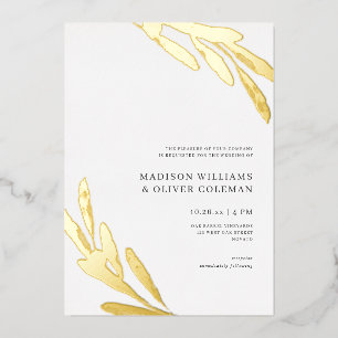 Invitation En Aluminium Mariage Branche d'Olivier Rustique Moderne RÉEL