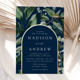 Invitation En Aluminium Mariage Cadre Marin Abondant de Verdure