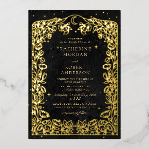 Invitation En Aluminium Mariage céleste de minuit bleu étoiles de lune