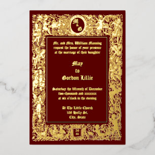 Invitation En Aluminium Mariage Cherubs Ère Victorienne Néo-Renaissance