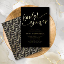 Mariage Chic Noir & Or Calligraphie