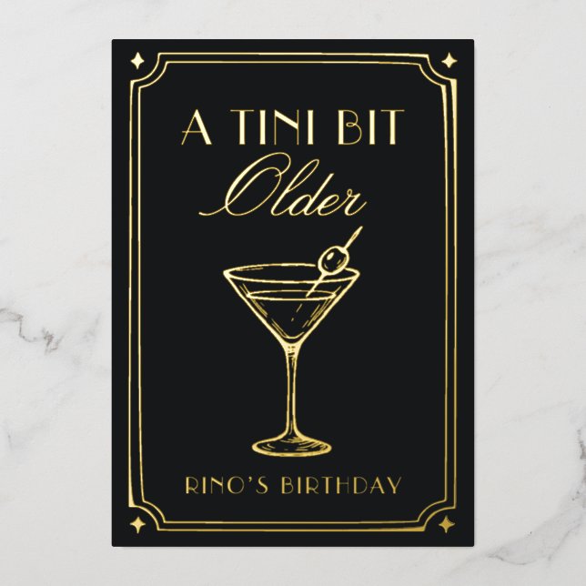 Invitation En Aluminium Mariage classique Art Déco élégant Black Gold des  (Recto)