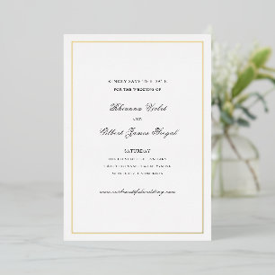 Invitation En Aluminium Mariage Classique aux Frontières Éternelles Enregi
