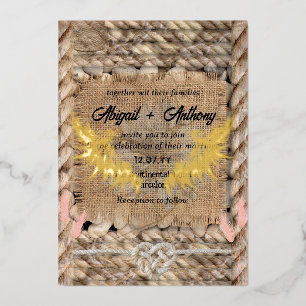 Invitation En Aluminium Mariage Classique Corde Rousse