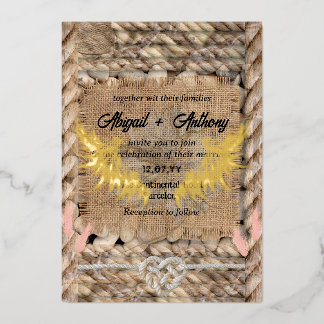 Invitation En Aluminium Mariage Classique Corde Rousse