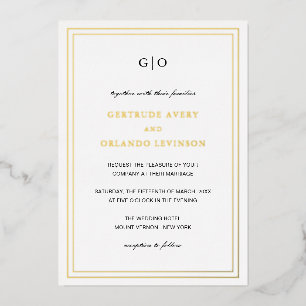 Invitation En Aluminium Mariage classique élégant