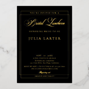 Invitation En Aluminium Mariage classique ivoire noir calligraphie déjeune