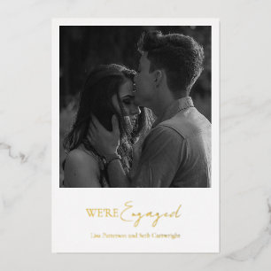 Invitation En Aluminium Mariage Classique Minimaliste Photo de Fiançailles
