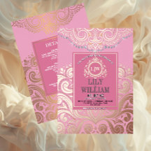 Mariage classique Monogramme Boho Rose Dusty