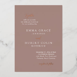 Invitation En Aluminium Mariage classique neutre et élégant