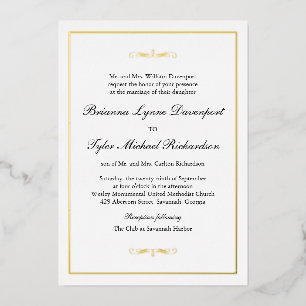 Invitation En Aluminium Mariage classique simple et élégant