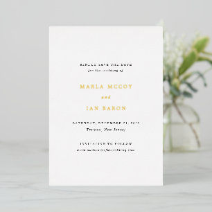 Invitation En Aluminium Mariage Classique Traditionnel Enregistrer la Date