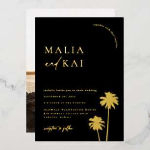Invitation En Aluminium Mariage Contemporain Chic au Bord de Mer