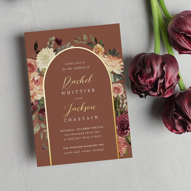 Invitation En Aluminium Mariage d'aquarelle de fleurs rustiques (Créateur téléchargé)