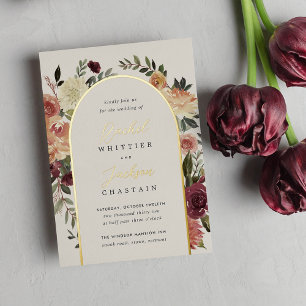 Invitation En Aluminium Mariage d'aquarelle de fleurs rustiques