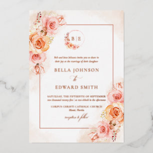 Invitation En Aluminium Mariage d'aquarelle florale automne