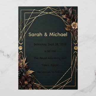 Invitation En Aluminium Mariage Dark Academia Boho