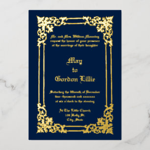 Invitation En Aluminium Mariage de bordure Rococo Baroque français du 17e 
