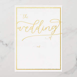 Invitation En Aluminium Mariage de calligraphie romantique de cadre d'or c