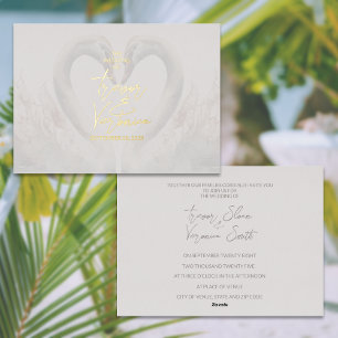 Invitation En Aluminium Mariage de Cygnes