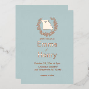 Invitation En Aluminium Mariage de destination de l'État du Missouri 